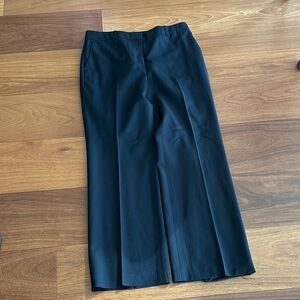 Ann Taylor Navy Wide-Leg Trousers wool